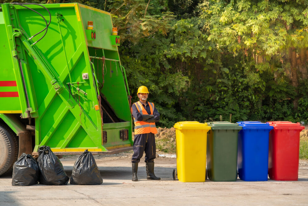Garbage Removal Worker In Protective Clothing Working For A Publ